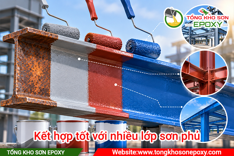Kết hợp tốt với nhiều lớp sơn phủ