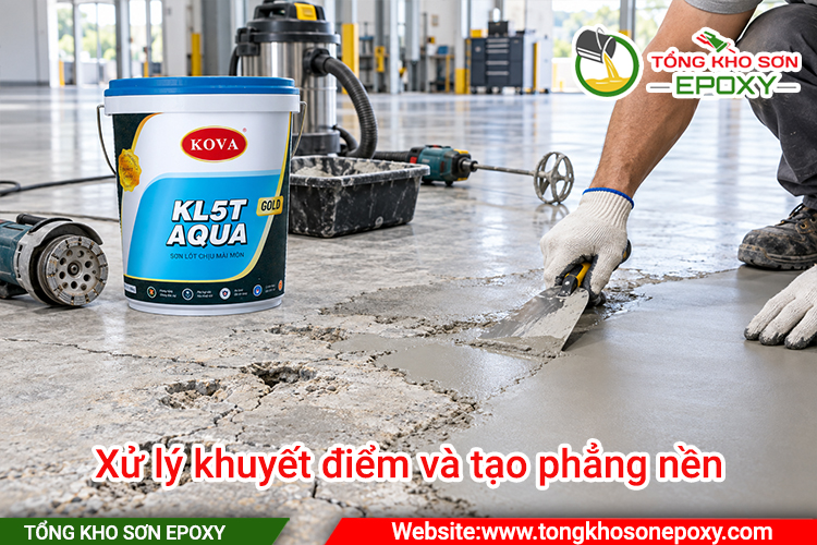 Xử lý khuyết điểm và tạo phẳng nền