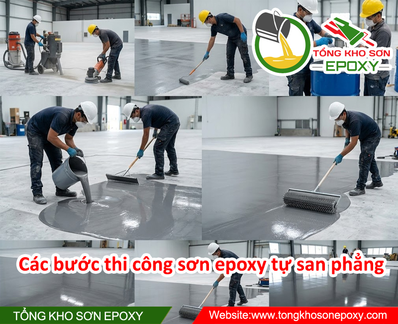 Các bước thi công sơn epoxy tự san phẳng